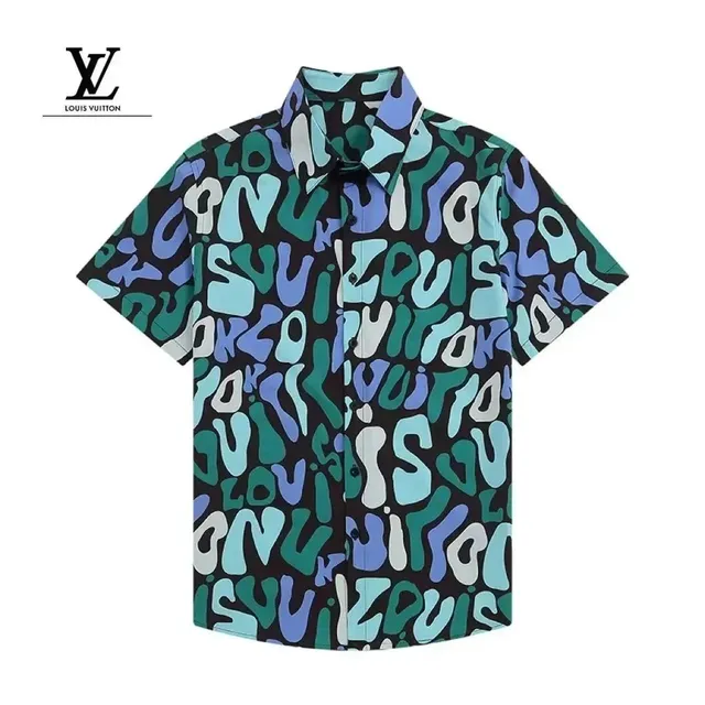 Louis Vuitton Printed Short-Sleeve Shirt Abstract Monogram