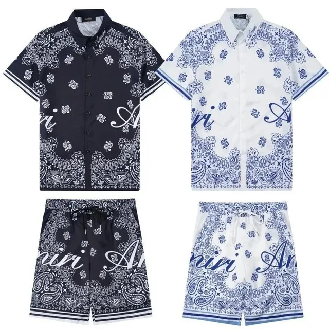 Amiri Bandana Print Shirt and Shorts Set Paisley Bandana Print