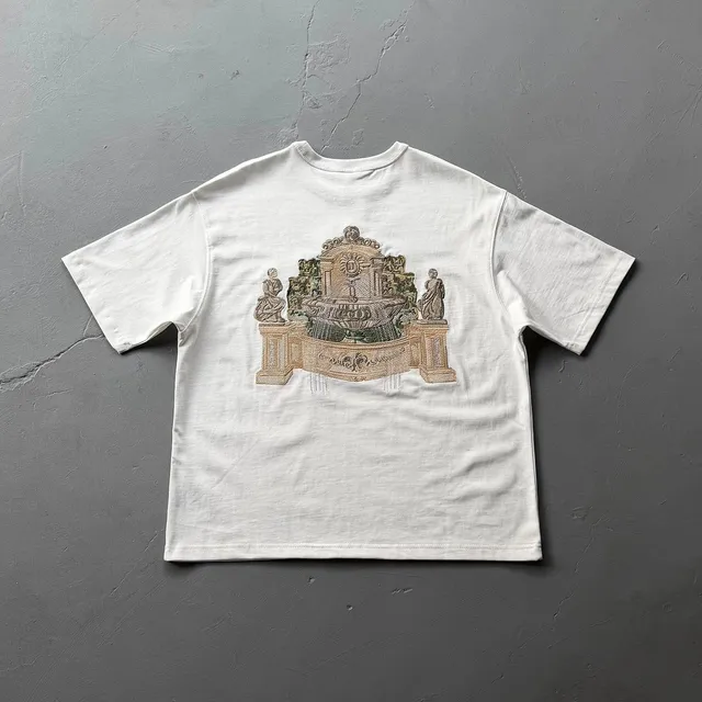 Balenciaga Embroidered Tee Fountain Motif