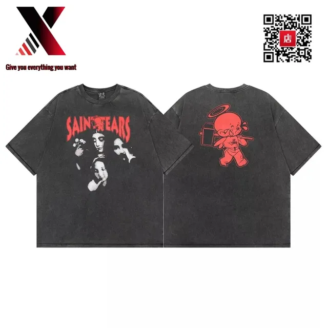 Saint Laurent Graphic Tee Saint Tears Print