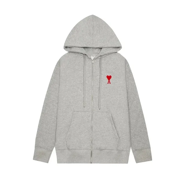 AMI Paris Zip-Up Hoodie Heart Logo