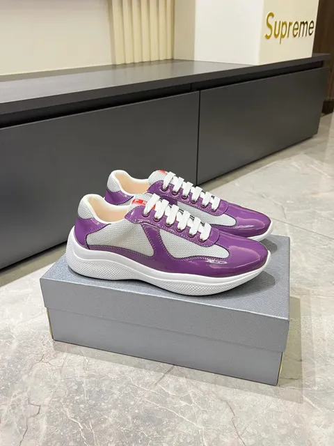Prada Linea Rossa Sneaker Purple Patent and Mesh