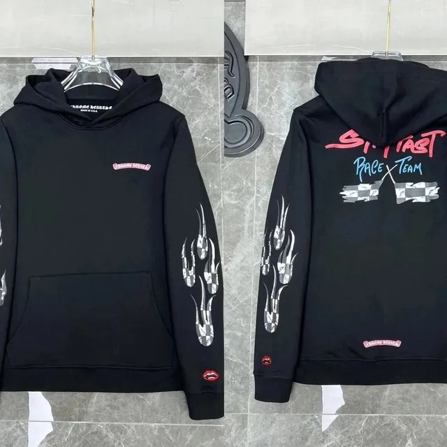 Chrome Hearts Hoodie Race Team Flame Print