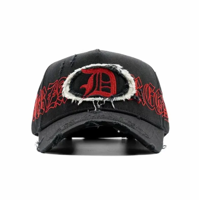 Dandy Hats Distressed Cap Red Logo Embroidery
