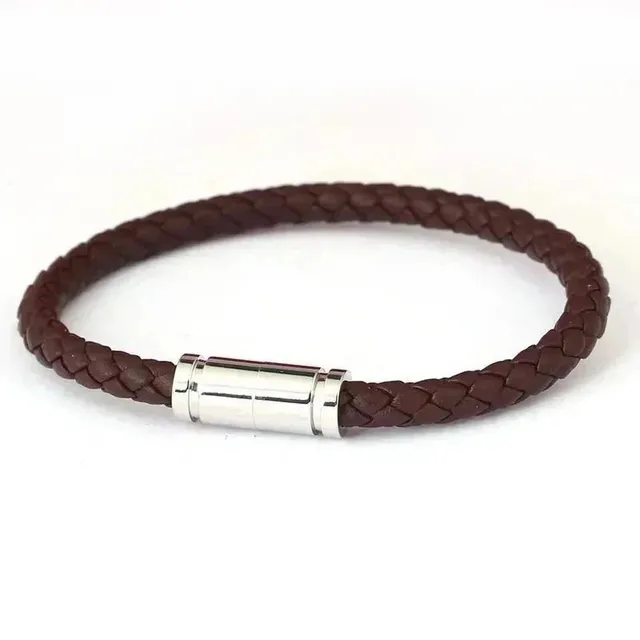 Braided Leather Bracelet Magnetic Clasp