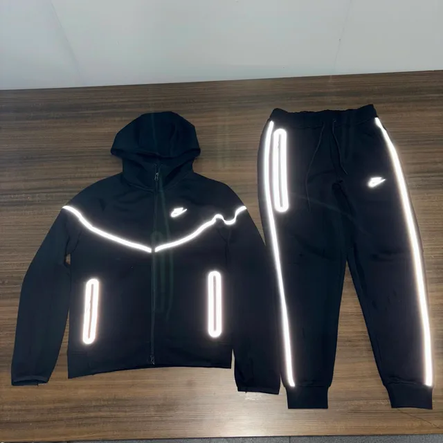 Nike Tech Fleece Hoodie and Joggers Reflective Stripe