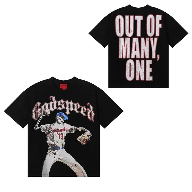 Godspeed Baseball Skeleton Tee Out of Many, One