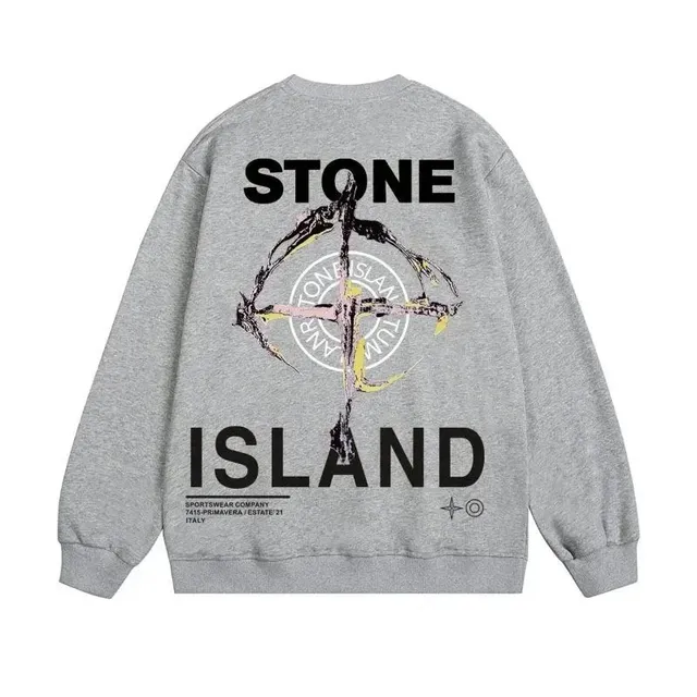 Crewneck Sweatshirt Stone Island Logo Print