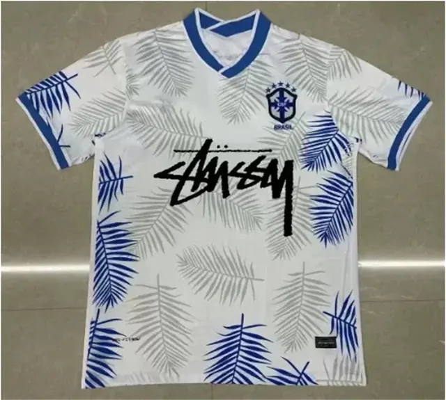 Stüssy × Nike Brazil National Team Jersey Palm Leaf Print