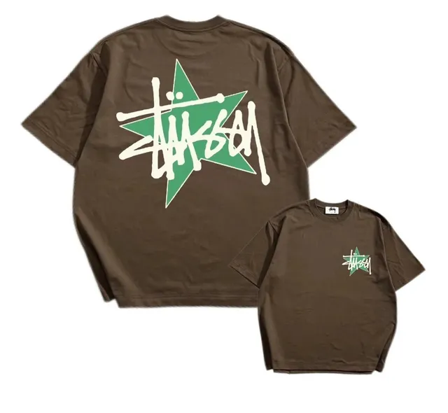 Stüssy Star Logo Tee Olive Brown