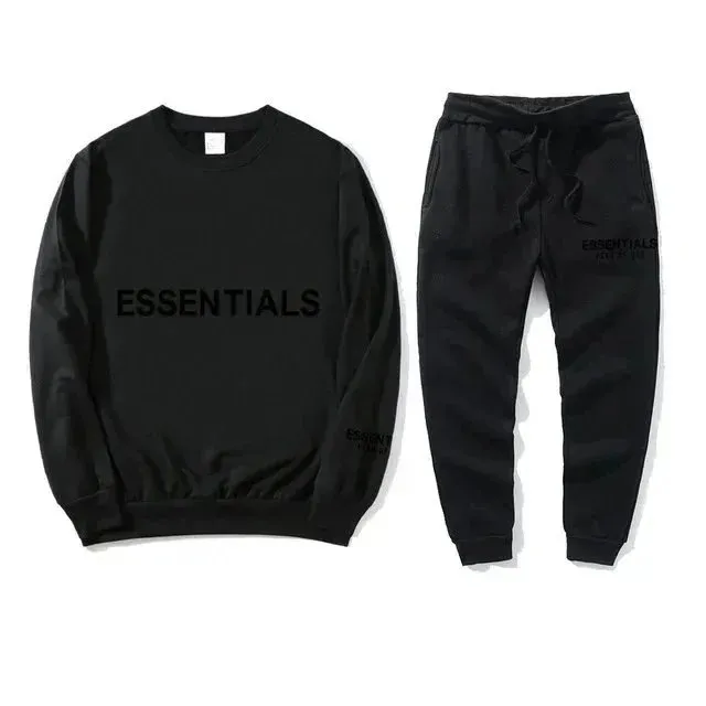Fear of God Essentials Crewneck Sweatshirt and Joggers Set Black Logo