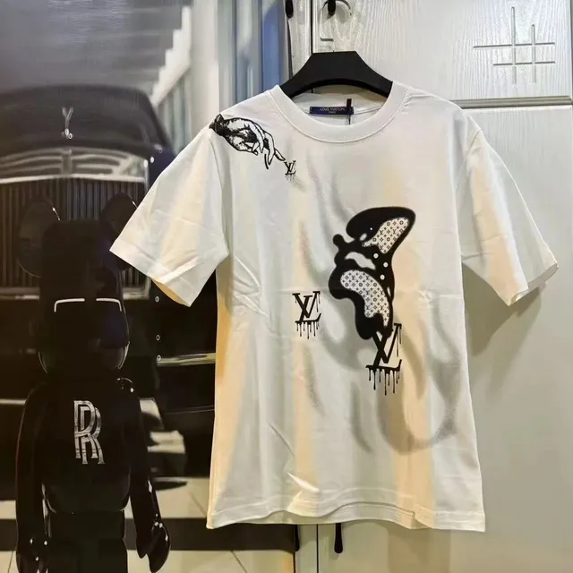 Louis Vuitton Graphic T-Shirt Hand and LV Print
