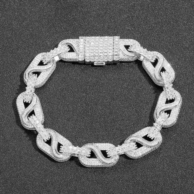 Chrome Hearts Link Bracelet Fully Iced