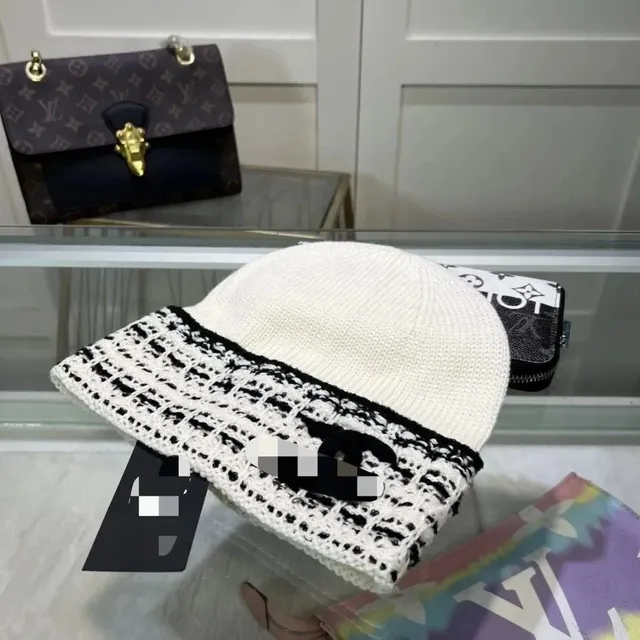 Chanel Knit Bucket Hat Tweed Trim