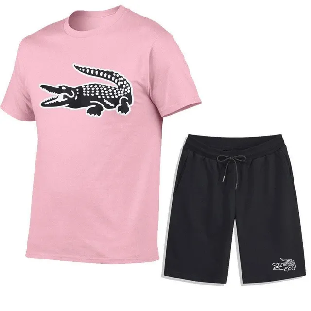Lacoste Crocodile Logo Set Pink and Black