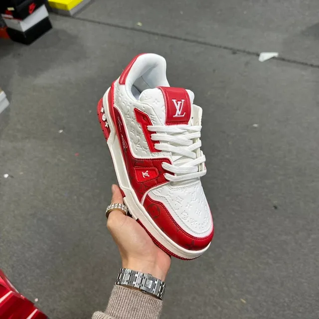Louis Vuitton LV Trainer Monogram Red and White