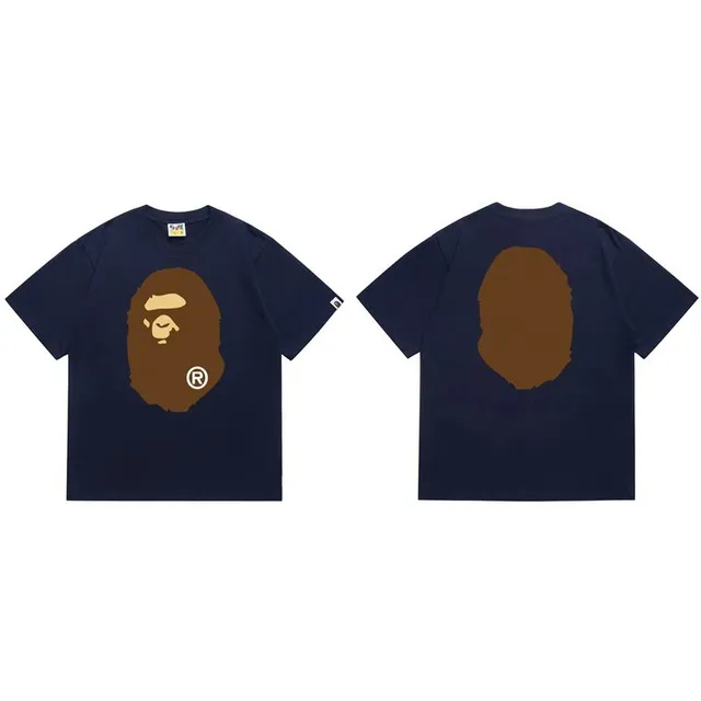 BAPE Ape Head Tee Navy Brown Ape Head