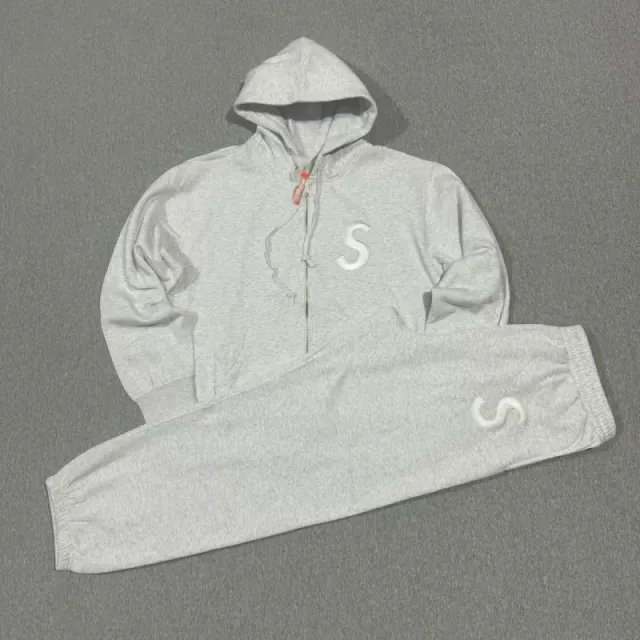 Supreme S Logo Hooded Sweatshirt and Joggers Set Heather Grey