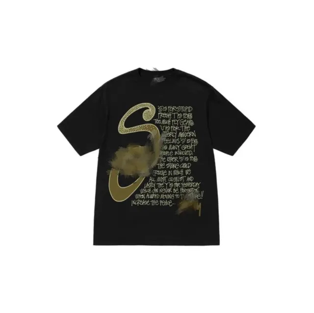 Stüssy Graphic Tee Gold Script Print