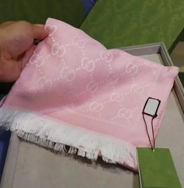 Gucci GG Monogram Scarf Pink with White GG Pattern