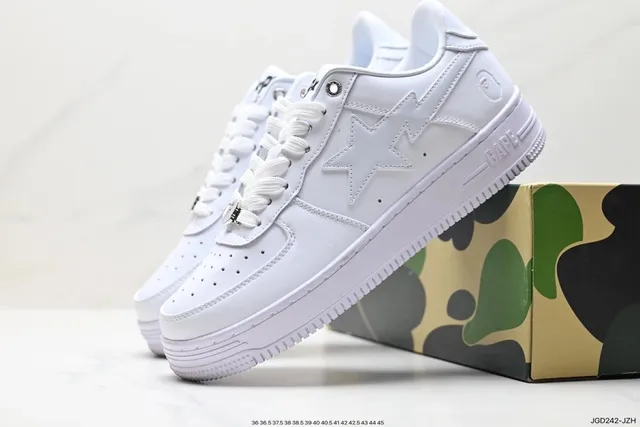 BAPE Shark Air Force 1 Triple White