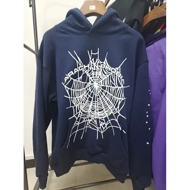 Sp5der Hooded Sweatshirt Spiderweb Print