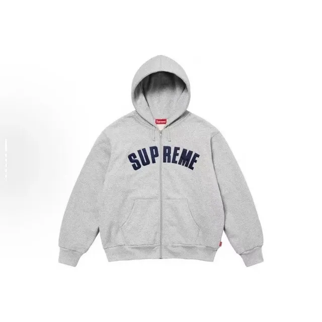 Supreme Zip-Up Hooded Sweatshirt Arch Logo