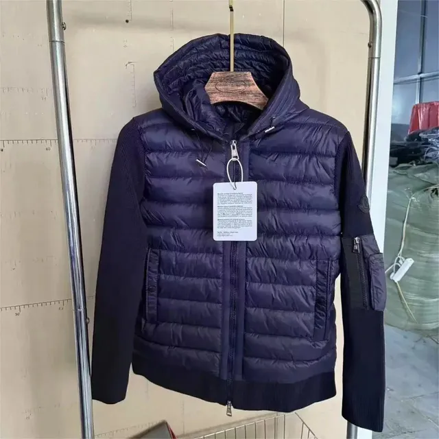 Moncler Hybrid Hooded Jacket Navy Quilted