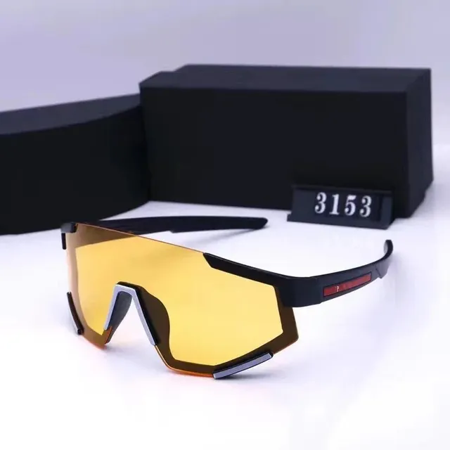 Prada Sport Shield Sunglasses Black Frame Amber Lens