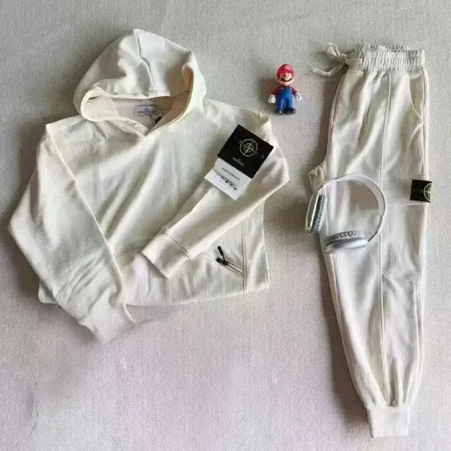 Stone Island Corduroy Hoodie and Joggers Set Off-White Corduroy