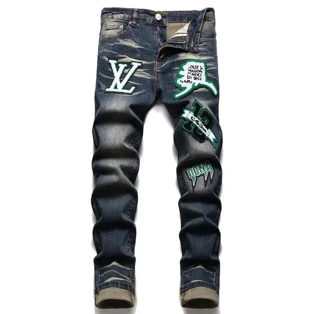 Louis Vuitton Denim Jeans Patchwork Logo