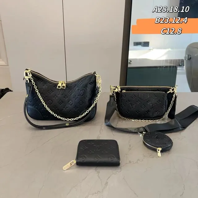 Louis Vuitton Monogram Empreinte Leather Set Black