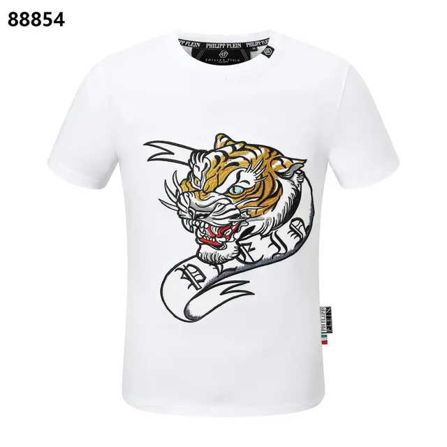Philipp Plein Tiger Graphic Tee Embroidered Tiger