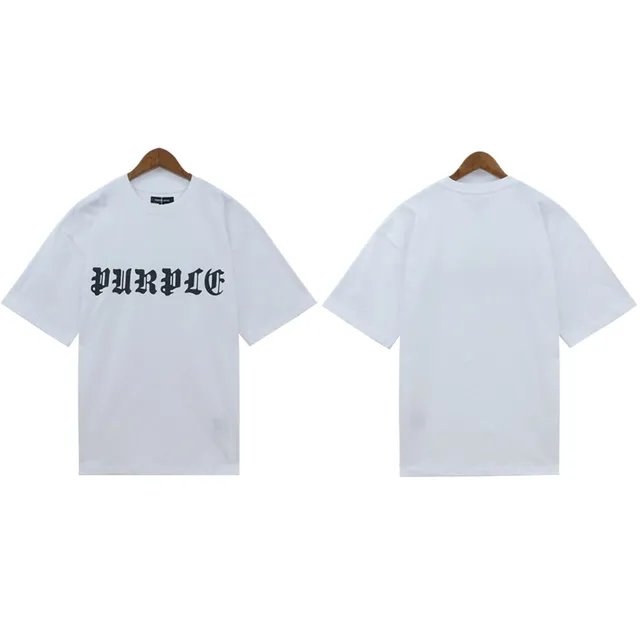 Purple Brand Logo Tee Gothic Print