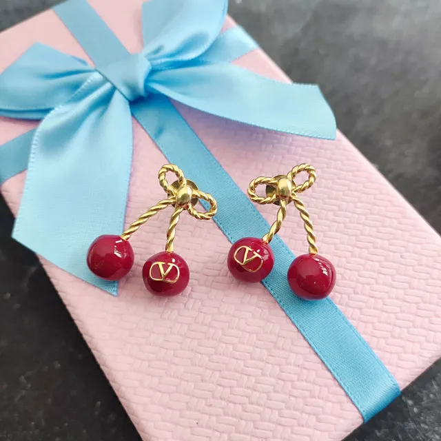 Valentino Cherry Earrings VLogo Cherry