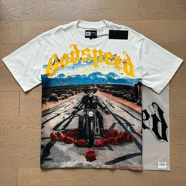 Graphic Tee Godspeed Skull Rider White