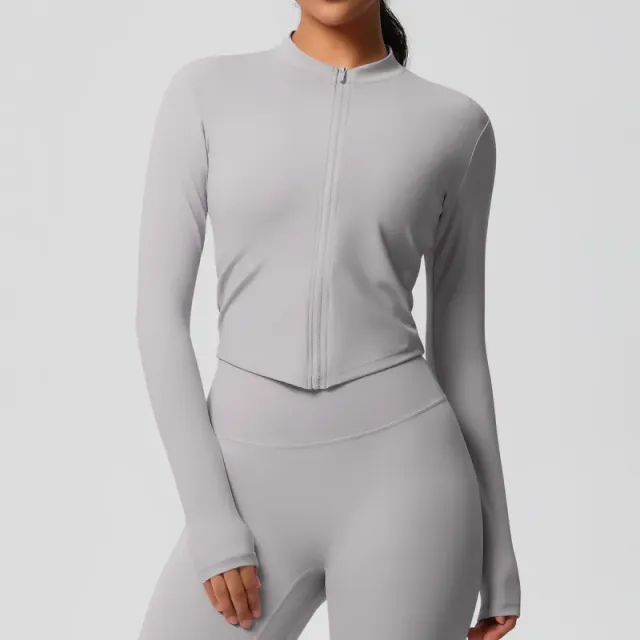 7106 zipper jacket-frost gray