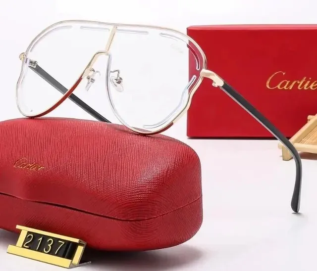 Cartier Aviator Sunglasses Gold Frame with Clear Lens