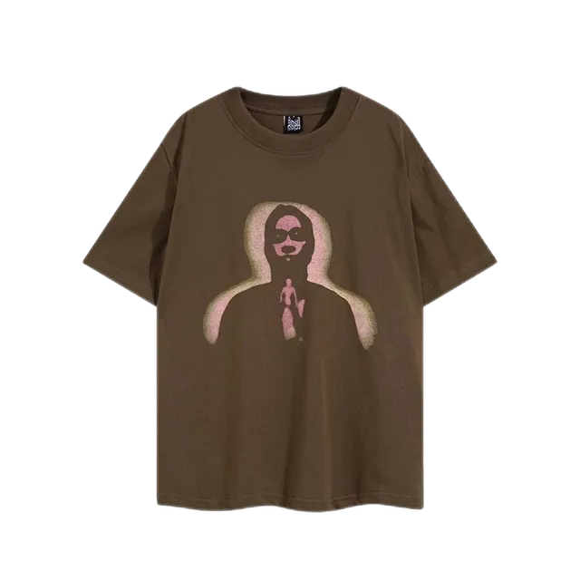 Sp5der Graphic Tee Hooded Figure Print