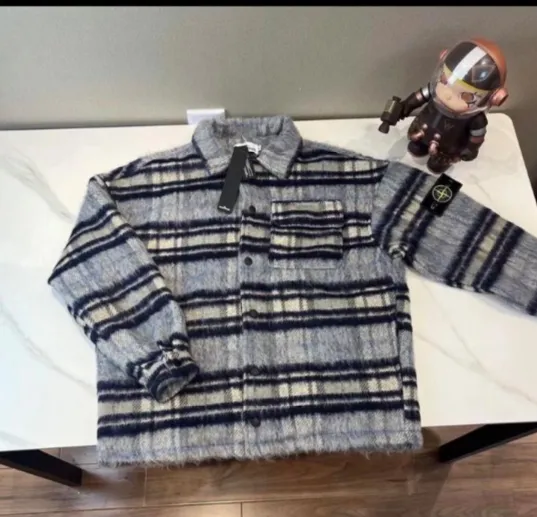 Stone Island Shirt Jacket Wool Blend Plaid