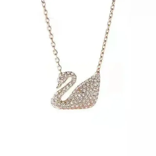 Swarovski Swan Pendant Crystal-Embellished