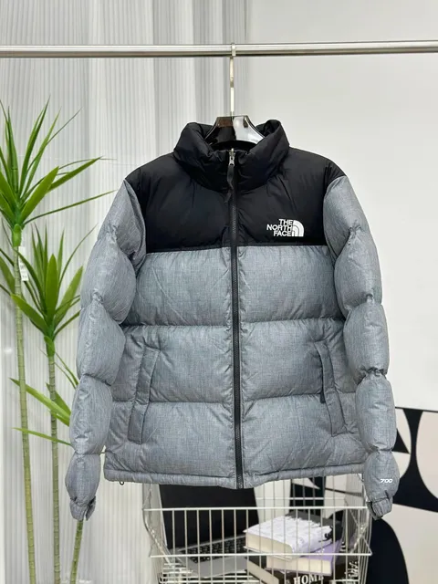 The North Face Nuptse Jacket Heather Grey/Black