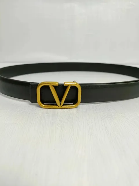 Valentino VLogo Belt Gold Buckle