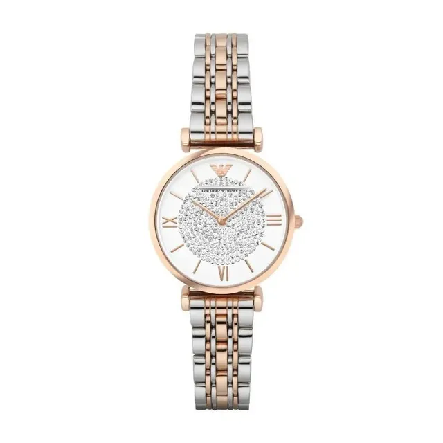 Emporio Armani Classic Watch Crystal Dial Two-Tone Bracelet