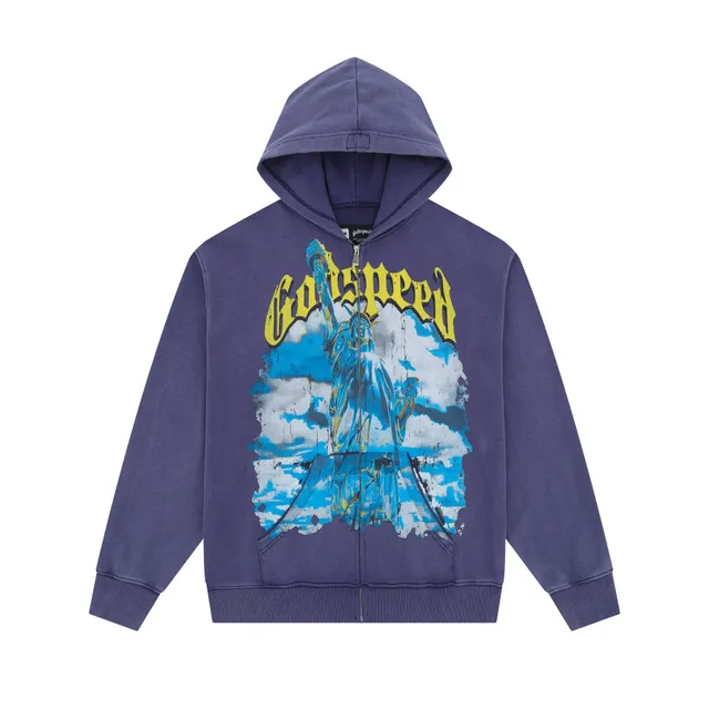 Godspeed Zip-Up Hoodie Statue of Liberty Print
