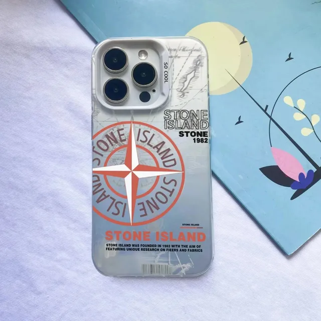 Stone Island Phone Case Compass Logo Print