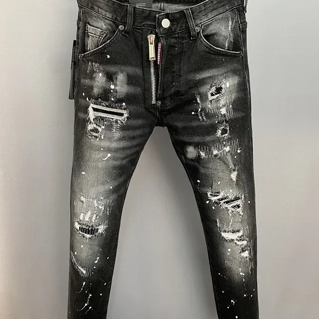 Dsquared2 Distressed Jeans Paint-Splatter Ripped