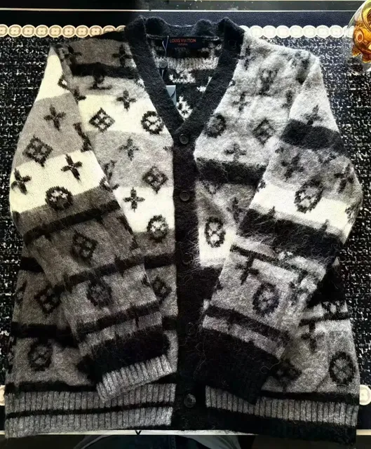 Louis Vuitton Monogram Knit Cardigan Intarsia Pattern