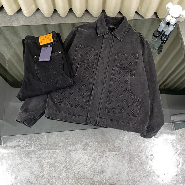 Louis Vuitton Denim Jacket Monogram Embossed