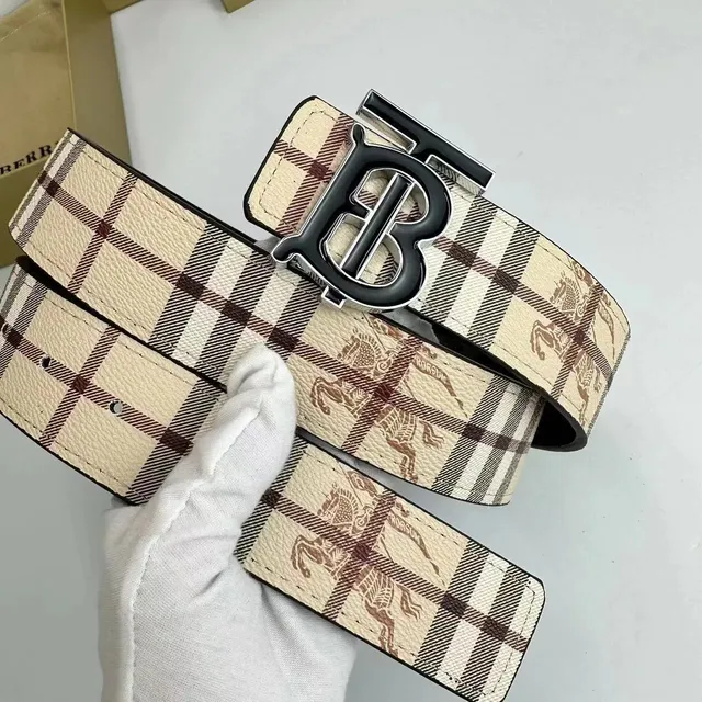 Burberry Equestrian Knight Check Belt Classic Check with Knight Print